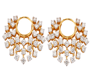 Diamond Earrings - 18K Gold, 20-30mm, G-H Color, SI-VS Clarity | Elegant Design, Sparkling Diamonds, High Polish Finish