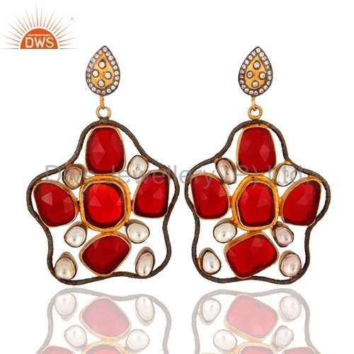 Gemstone Gold Plated Silver Earring Jewelry Gender: Women