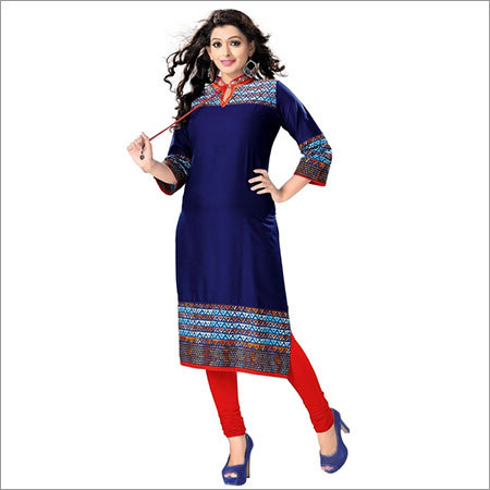 Blue Stylish Cotton Kurti