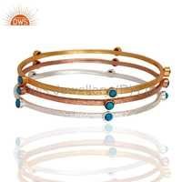 18k Gold Plated Brass Turquoise Bangle