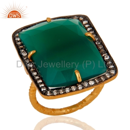 Sterling Silver Green Onyx Ring