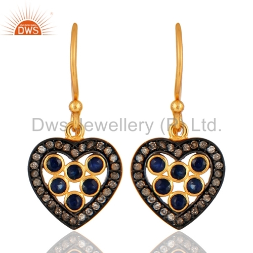 Round Brilliant Cut 925 Silver Pave Diamond Earring Jewelry