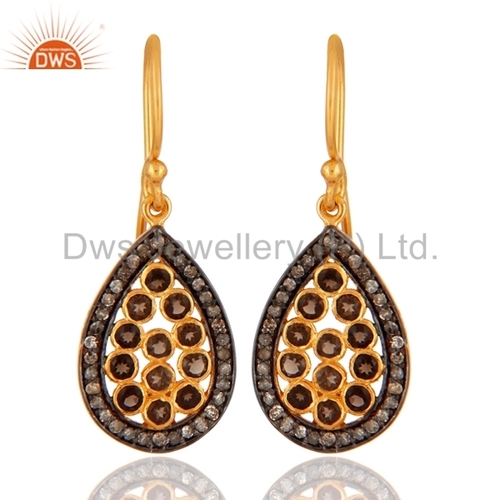 Round Brilliant Cut 925 Silver Pave Diamond Earring Jewelry
