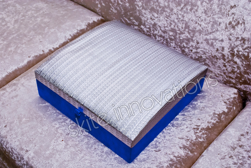 Designer Wedding Card Boxes - Cardboard and Wood, Varied Sizes, Blue | Elegant Design, Lightweight, Customizable Patterns