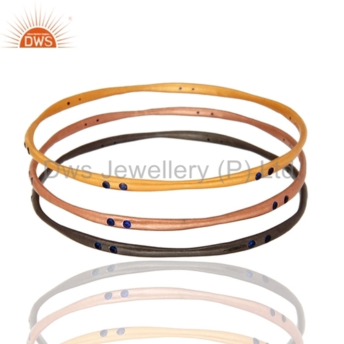 Fashion Gold Plated Blue Cubic Zircon Bangle Jewelry