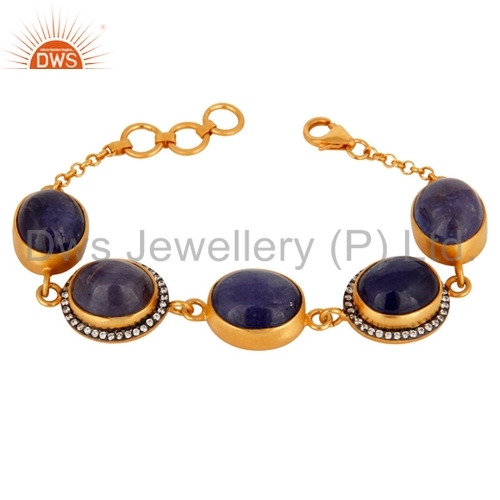 Gold Plated Silver 925 Tanzanite Bracelet