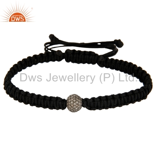 Sterling Silver Pave Diamond Bracelets