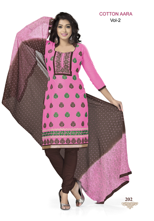 Pink Designer Cotton Salwar Suit