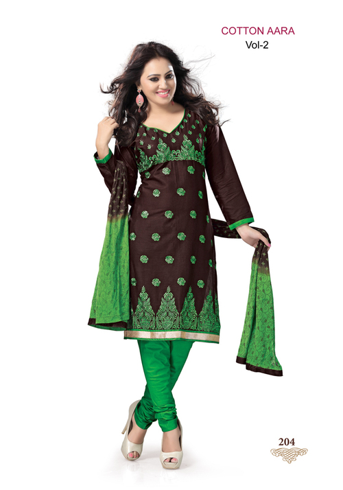 Brown Festivalize Cotton Salwar Suit