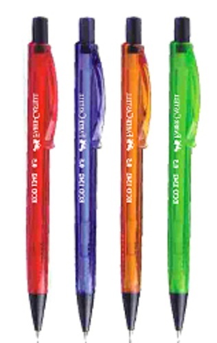 Faber-Castell Eco - Plastic Metal 140mm Red, 0.5mm Mechanical Pencil, Triangular Ergonomic Grip, Retractable Sleeve, Pocket Safe
