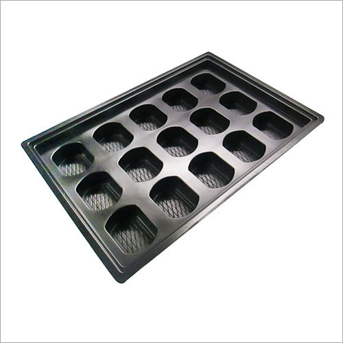 Chocolates Blister Trays - Plastic, Capacity: 16 Chocolates, Color: Black, Design: Rectangular | Lightweight, Sturdy, Leakproof, Stackable, Customizable