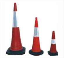 Reflective Traffic Cone - PVC, 132x122x22 mm, Red | Manual Use, 50-60 Hz Frequency, Lightweight at 1.80 kg