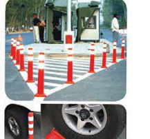 Road Barrier - PVC, 132 x 122 x 22 mm, Red & White | 50 Hz Frequency, Lightweight (100-500 g), Power-Free Design