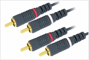 2 RCA / 2 RCA CORD DLX - PVC/Copper, 1.5 MTR, Grey Pipe Type | Audio Transmission, Durable Cable, Reliable Connection