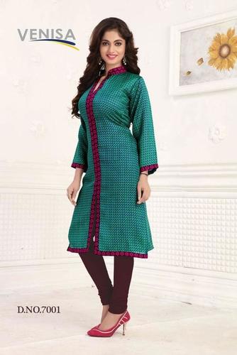 Partywear Digital Printed Kurti - Cotton Material, Size M(38) & XL(42) | Washable, Colorfastness, Perfect Stitching, Elegant Design