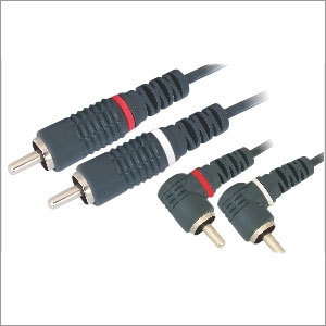 2 RCA MALE STRAIGHT/MALE (RT. ANGLE) CORD