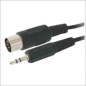 EP ST. Male/ 5 Pin DIN Male Cord - 1.5m PVC Cable, Copper Conductor, 3.5mm Stereo, Durable Audio Connection