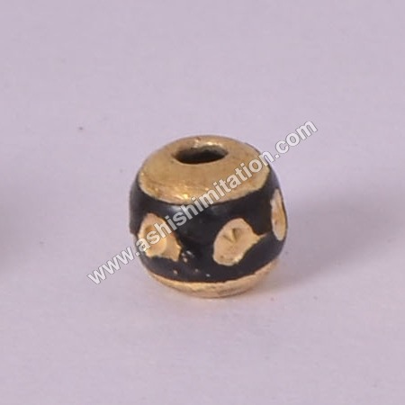 Brass Black Enamel Beads