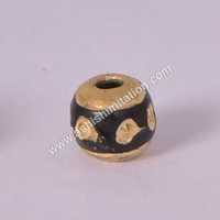 Brass Black Enamel Beads
