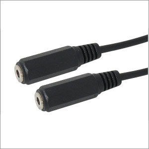 EP Stereo Female/ EP Stereo Female Cord - 1.5m PVC Cable, Black, Gold-Plated 3.5mm Stereo Female, Copper Conductor, Durable