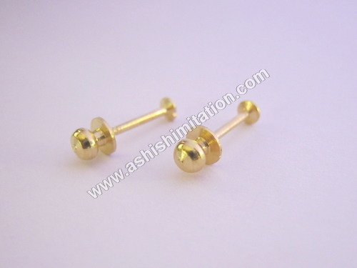 Brass Round Earring Stud