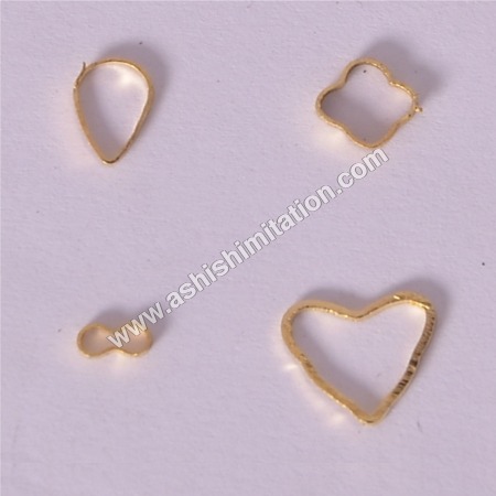 Raw Brass Heart Charms