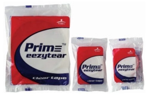 Prime Eezy - Paper Tape, Variable Length, Red | Clear Acrylic Adhesive, Hand Tearable, Length Assured
