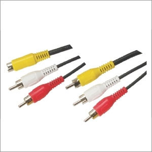 4 PIN MINI DIN MALE+2RCA MALE/3 RCA MALE CORD