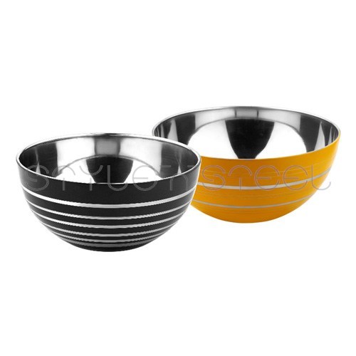 Colored Stripe Salad Bowl