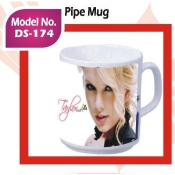Pipe Mug - Ceramic 11oz 3.5x3.5 Inches, Ergonomic Handle, Sublimation Ready, Customizable Print