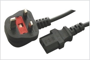 COMPUTER POWER CORD W/FUSE (UK TYPE) 1.5MTR