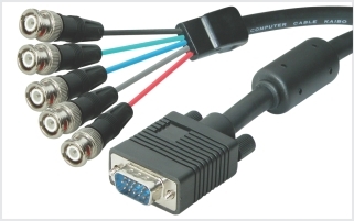 HDDB 15P MALE / 5 BNC MALE MOULDED MONITOR CABLE 1.5 MTR