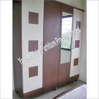 Wooden Mirror Wardrobe  
