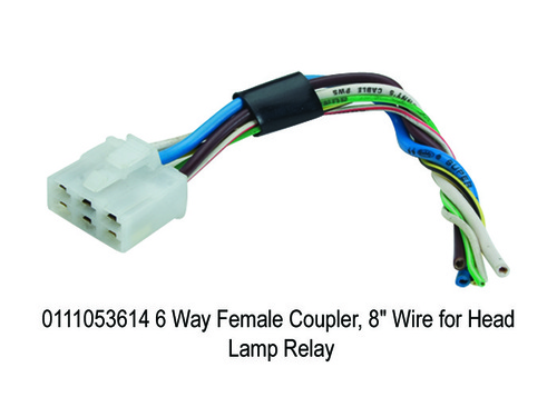 6 Way Female Coupler, 8 Wire for Head Lamp