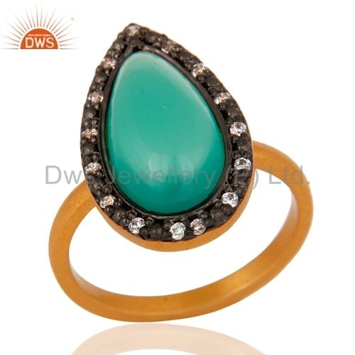 Green Onyx Gemstone 925 Silver Ring Size: 5 To 10 Us Size