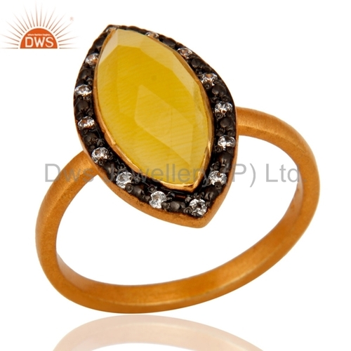 Sterling Silver Yellow Moonstone Ring