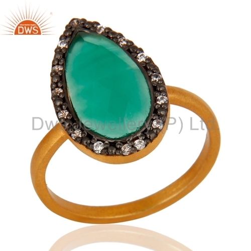 Green Onyx Sterling Silver Ring - Size 7, Polished Finish | Elegant Design, Prong Setting, Fine Jewelry