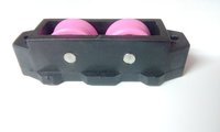 Domal Sliding Roller - Plastic, 27x65mm, Black & Pink | High Strength, Rust Resistant, Easy To Fix