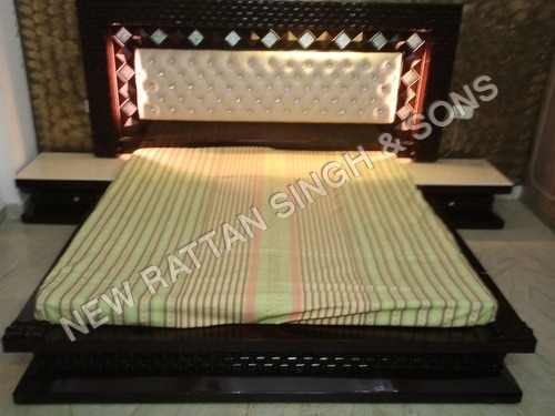 Double Bed Set - Wood 6x6 Feet Dark Brown | Durable, Termite Proof, Strong Structure, Stylish, Space Saving
