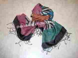 Wool Cotton Jacquard Multi Colored Scarves