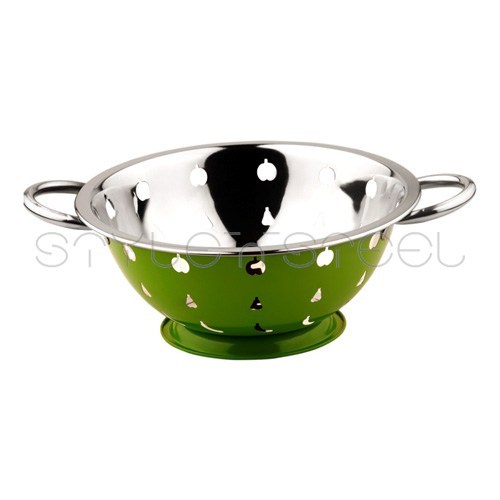 Colored Fruit Colander - Stainless Steel, 10 Inch Diameter, Green | Lightweight, Durable, Corrosion Resistant