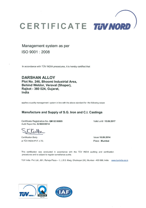 TUV Nord Certificate