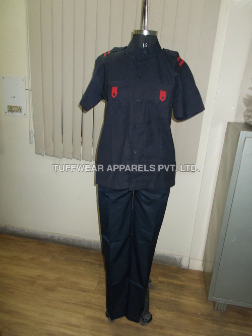 Navy Blue Cotton Blend Uniform - Customizable Size, Breathable Material, Durable Fabric, Comfortable Fit
