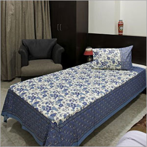 Sanganeri Gold Block Print Bed Sheet Set