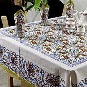 Set Of Hand Block Printed Table Cover With 6 Napkins