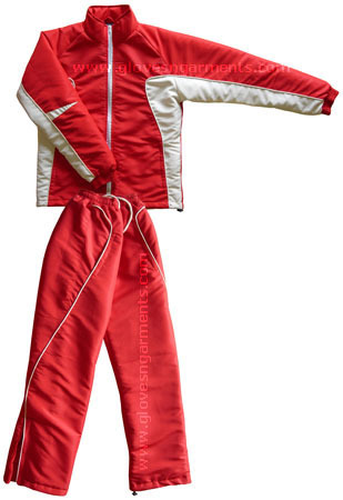 Track Suit - Polyester, Size M, Red | Zipper Closure, Warmth, Comfort, Style, Durable, Breathable, Lightweight, Moisture-wicking, Two Pockets