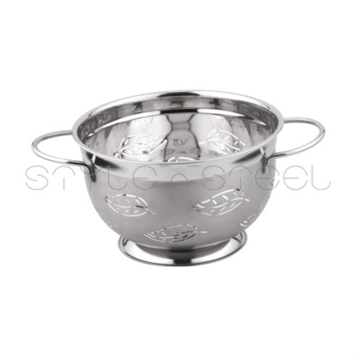 Leaf German Colander - Stainless Steel, 22x4x26 cm | Durable, Efficient Draining, Stylish Design, Two Handles