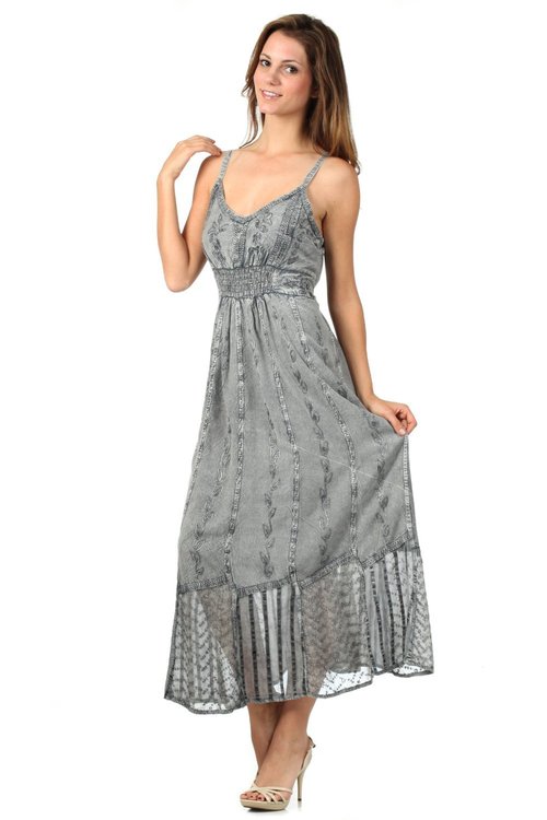 ACID WASH LONG DRESS