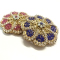 Flower Shape Diamond Brooch - Gold 2x2 Cm, 5g, Pave Setting | Elegant Design, Sparkling Diamonds, Wedding Accessory