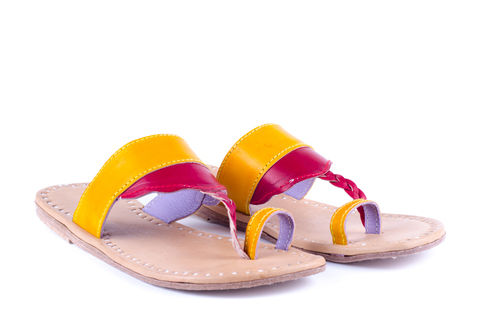 Yellow And Pink Womens Sandals